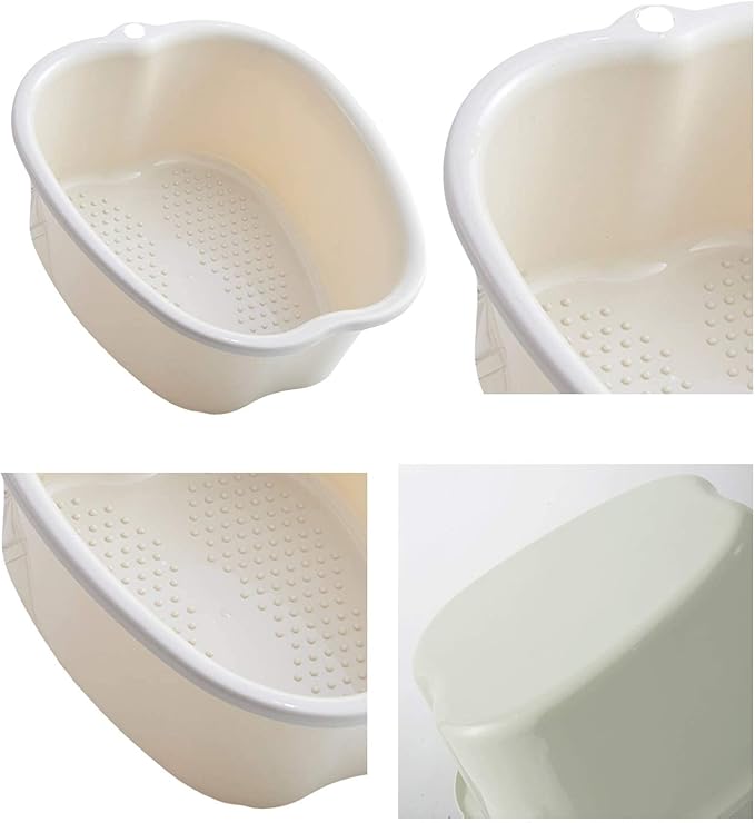 AXLOFO® Foot Soaking Bath Basin, Large Plastic Foot Soaking Tub, Feet Massage Feet Bath Bucket, Great for Getting the Dead/Old Skin Off Your Foots (whitebasin)