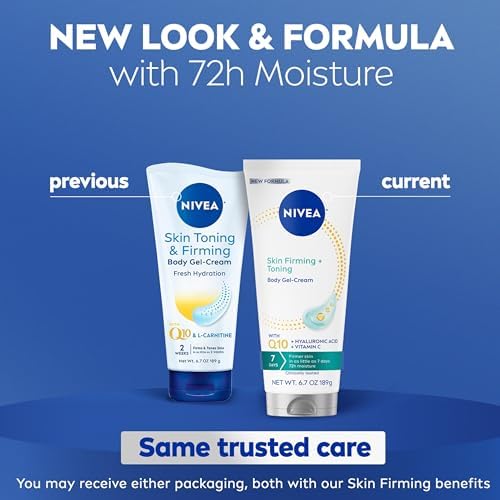 NIVEA Skin Firming & Toning Body Gel Cream with Q10, Hyaluronic Acid and Vitamin C, Clinically Tested Skin Firming & Toning Cream, 72-Hour Moisture, 6.7 Oz Tube (Pack of 12) - Image 3