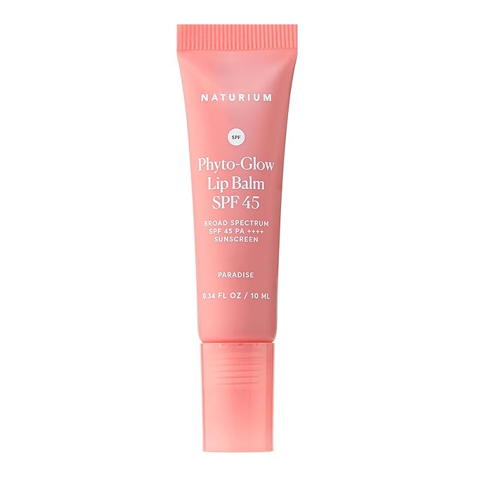 Naturium Phyto-Glow Lip Balm SPF 45 | Tinted Gloss with Broad Spectrum Sunscreen | 0.34 FL OZ / 10 mL, Paradise