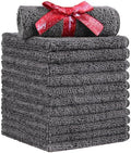HOMEXCEL Microfiber Washcloths 12 Pack, Highly Absorbent and Soft Face Towel, Multi-Purpose Grey Wash Cloths for Bathroom, Hotel, Spa, Gym, and Kitchen, 12x12 Inch by HOMEXCEL