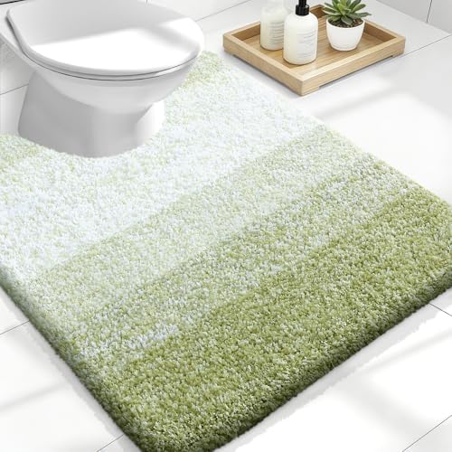 OLANLY Luxury Toilet Rugs U-Shaped 24x20, Soft Absorbent Microfiber Mat by OLANLY