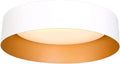 Bargeni LED Ceiling Light Fixture,12.5 inch Flush Mount Light Fixture,Matte White with Gold Inside,Dimmable 3000K/Warm White/18W(100w Equiv.),Outdoor Lighting Fixtures Ceiling for Bedroom and Hallway