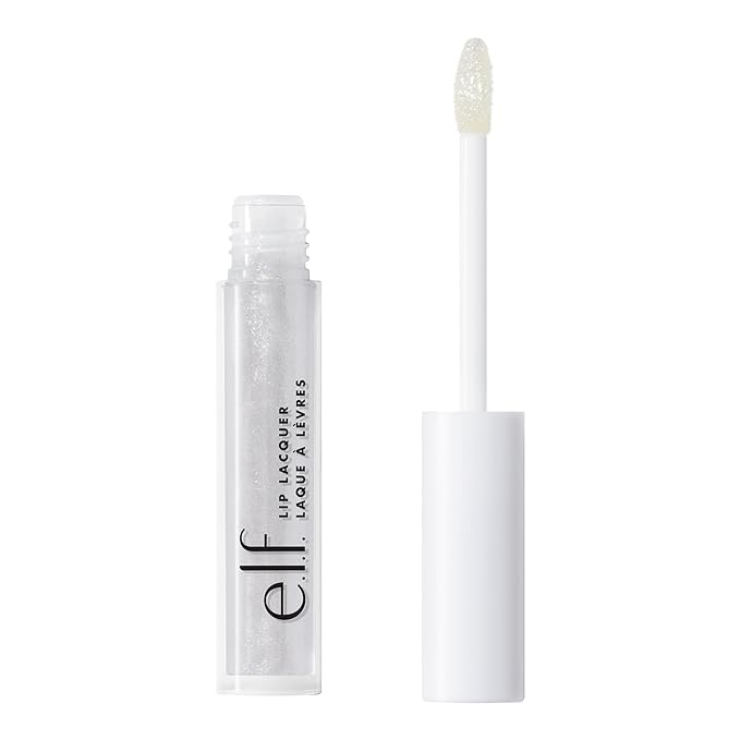 e.l.f. Lip Lacquer, Hydrating Lip Gloss, Non-Sticky Ultra-Shine with Vitamin A & E, Vegan & Cruelty-Free, Bubbles