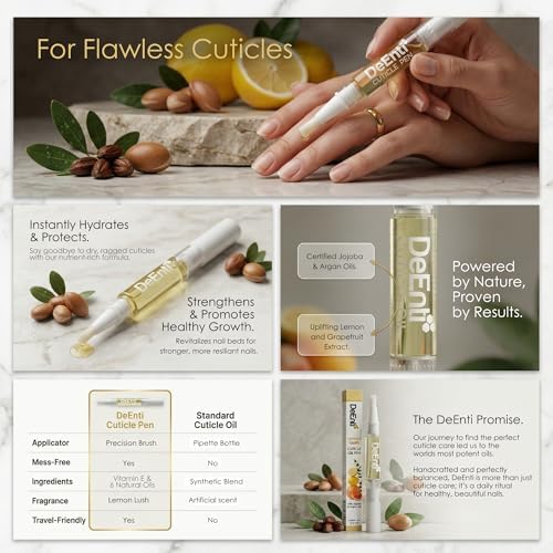 DeEnti Cuticle Oil Pens, Jojoba Nail Oil for Nails, 4 Pack Lemon Scented - Image 5