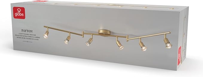 Globe Electric 57505 Payton 6-Light Foldable Track Lighting, Painted Brass