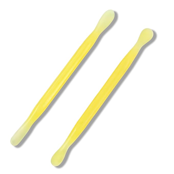 2Pcs Plastic Cuticle Pusher, Dual-end Dead Skin Nail Pusher, Gentle Plastic Pusher, Gel Polish Remover Tool, Manicure and Pedicure Tool, Yellow