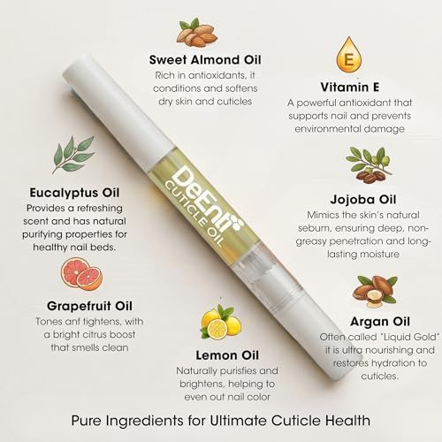 DeEnti Cuticle Oil Pen, Jojoba Nail Oil for Nails, Lemon Scented Nail Care - Image 3
