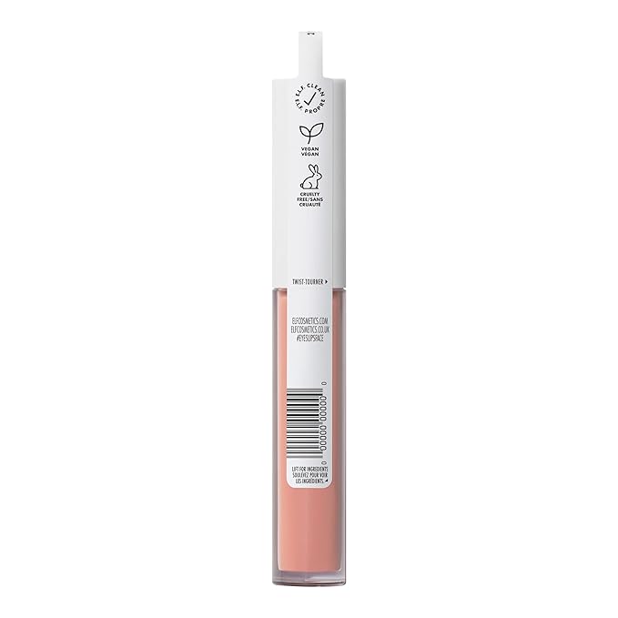 e.l.f. Lip Lacquer, Hydrating Lip Gloss, Non-Sticky Ultra-Shine with Vitamin A & E, Vegan & Cruelty-Free, Whisper Pink