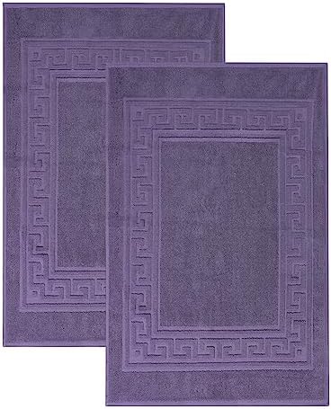 Superior Hotel & Spa Quality Bath Mat Set of 2, Made of Long-Staple Combed Cotton, Durable and Washable 100% Cotton Bathroom Mat 2-Pack, Royal Purple, 22" x 35" by SUPERIOR