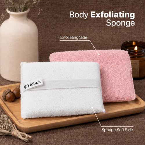 Exfoliating Body Scrubber (2 Pack), Body Scrubber Exfoliator, Exfoliating Sponge for Shower Bath, Shower Loofah Luffa Lufa with Handle for Men Women, Dead Skin Exfoliator for Body Scrub - Image 2