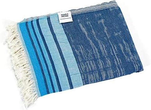 Turkish Bath Towel 100% Cotton Eco-Friendly Quick Dry Travel Sauna Spa Beach Pool (35 x 70 inches) Soft Absorbent Decorative Peshtemal Towels (Blue Indigo)