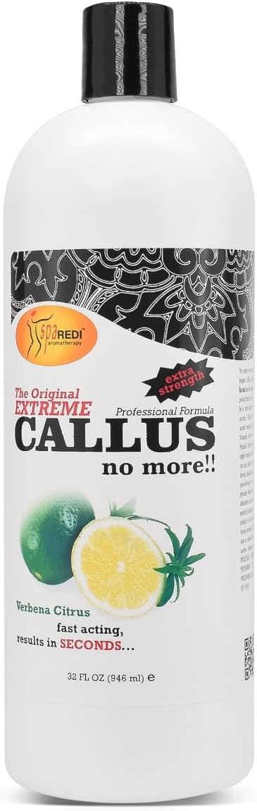 SPA REDI - Callus Remover for Feet Gel - Professional Pedicure Foot Care - Removes Toughest Calluses in Seconds and Smooths Dry Cracked Heels (Lemon and Lime, 32 Oz)
