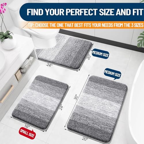 OLANLY Small Bathroom Rugs 30x18, Extra Soft Absorbent Microfiber Bath Rugs - Image 2