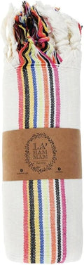 Morrocan Beach Towel | Cotton Blanket Throw, Easy to Carry, Sand Free, Absorbent, Quick Dry, Turkish Towels for Travel Camping Bath Sauna Beach Gym Fitness Pool Yoga SPA by Lahammam, Carnaval 1 Pack
