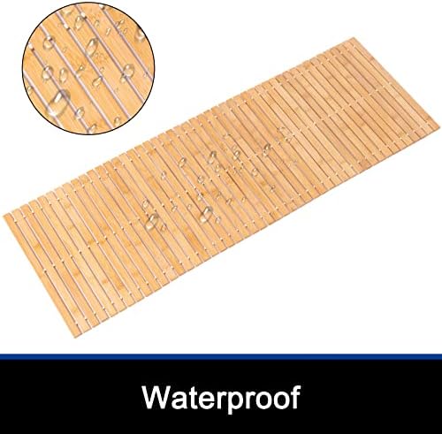 Bamboo Bath Mat Bathroom Runner Long Large Rugs Floor Wood Shower Bathtub Waterproof Non Slip Accessories 16x48 Inch Easy to Clean, Natural Bamboo, 1 pc - Image 3