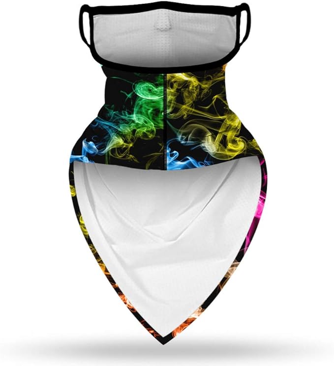 YAYOUREL Neck Gaiter Face Mask Bandanas for Men Women UV Face Scarf Cover Ear Loop Hole Facemask for Fishing Running Cycling