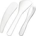 Pndeyo 3pcs Mini Stainless Steel Makeup Spatula, Reusable Cosmetic Cream Spatulas Spoon, Skincare Scoop Applicator Facial Massage Beauty Tools for Mixing and Sampling Face Eye Cream- Silver