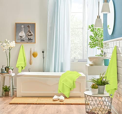 Utopia Towels 8 Piece Luxury Towel Set – Majestic Plush, Super Absorbent & Quicker-to-Dry, Thick 100% Ring Spun Cotton Towels for Bathroom, Spa & Hotel – 2 Bath, 2 Hand, 4 Washcloths, Neon Green - Image 5