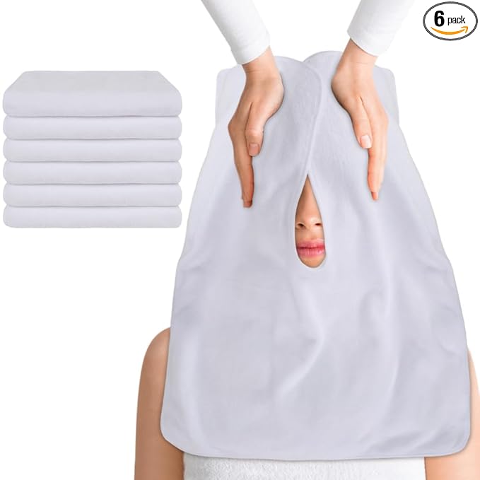 SINLAND Microfiber Esthetician Towels for Facials Mask Removing Face Wrap Soft Facial Cloth with Split Design Spa Towels for Facial Steam Massage and Cleansing
