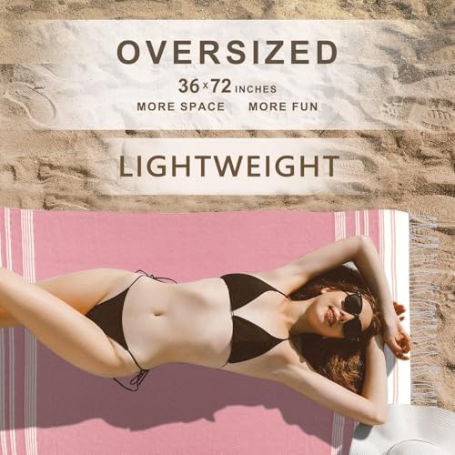 Genovega 6 Packs Oversized Turkish Beach Towel Thin Quick Dry Sand Free Pool Swim Towels Large XL Adult Clearance Blanket Travel Vacation Accessories Essentials Rhombus - Image 2