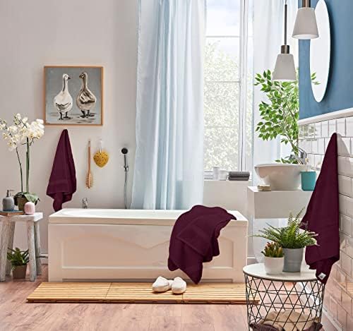 Utopia Towels 8 Piece Majestic Plush Luxury Towel Set, Cotton, Burgundy - Image 5