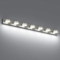 55.12inch Brushed Nickel Vanity Light Fixtures, 7 Light LED Bathroom Vanity Lights Over Mirror, Modern Dimmable Bathroom Wall Lighting for Mirror (Cool White 5500K)