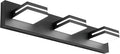 SineRise LED Modern Bathroom Vanity Light Fixtures, Dimmable Matte Black Modern Acrylic Bathroom Wall Lighting Fixtures Over Mirror (Cool White 6000K)
