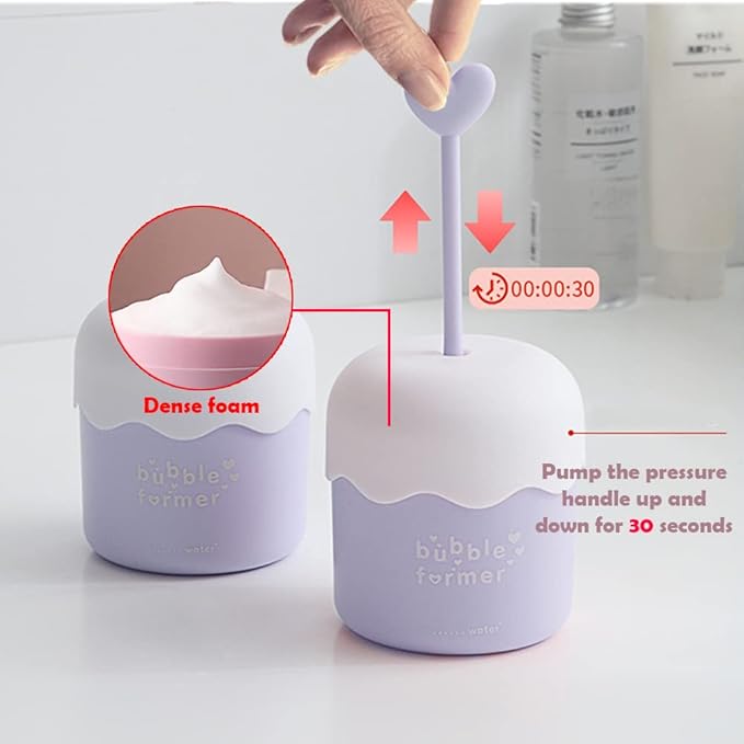 Face Wash Foam Maker, Facial Cleanser Foam Cup Froth Whip Bubble Maker Skin Care Face Wash Foamer, Deep Skincare Cleaner Tools, for Home Travel(COLOR:blue)