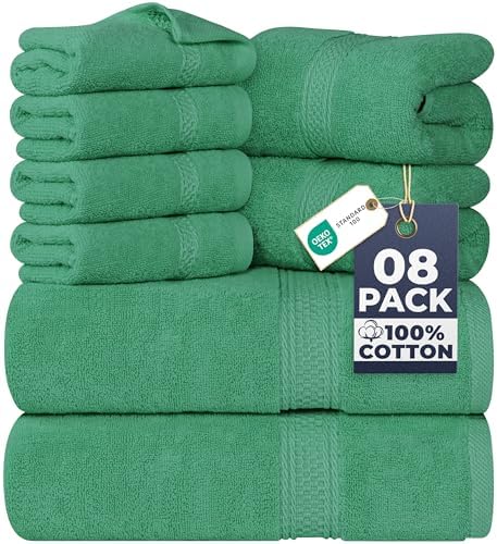 Utopia Towels 8 Piece Majestic Plush Luxury Towel Set, Cotton, Hunter Green by UTOPIATOWELS