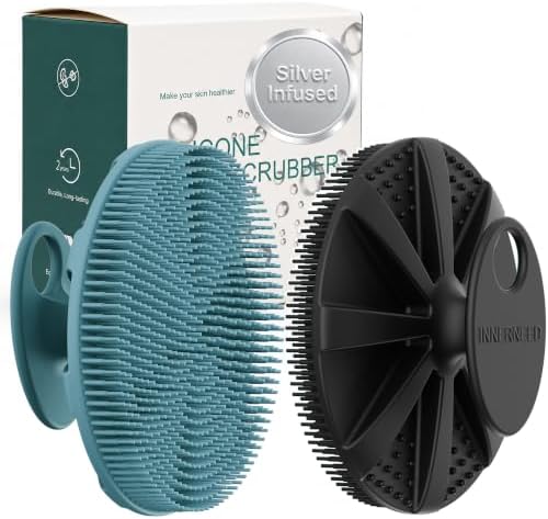 INNERNEED Food-Grade Soft Silicone Body Scrubber Brush, Silver Zinc Infused by INNERNEED