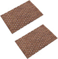 Bamboo Bath Mat Bathroom Rugs Floor Wood Shower Bathtub Waterproof Non Slip Walnut Accessories 16x24 Inch Easy to Clean, 2 pcs by Fovlaurs