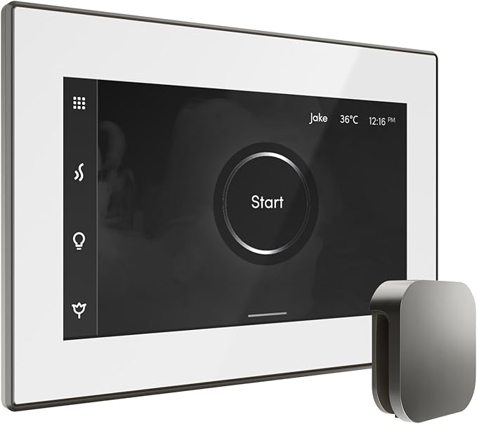 Mr Steam Bliss Max Steam Shower Ctrl Pkg w/iSteamX Control and Steamhead in White Brilliant Black