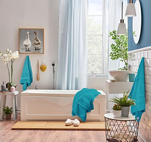 Utopia Towels 8 Piece Majestic Plush Luxury Towel Set, Cotton, Teal - Image 5