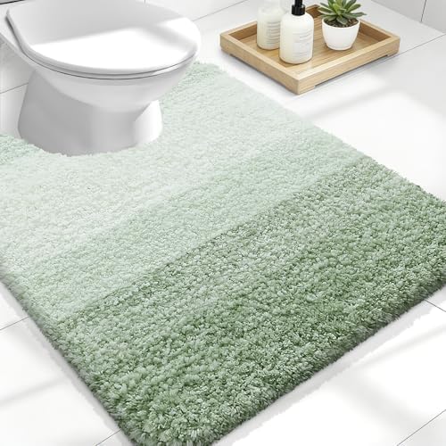 OLANLY Luxury Toilet Rugs U-Shaped 24x20, Soft Absorbent Microfiber Mat by OLANLY