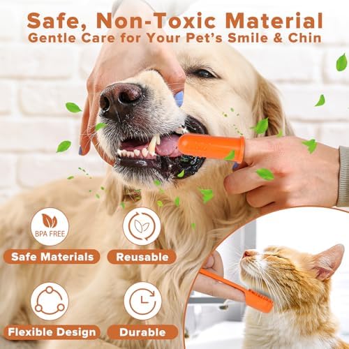 Augwind 6PCS Grooming & Bath Supplies for Dogs, Cats | Dog Washing Gloves | Dog Bath Brush | Dog Shower Brush | Pet Grooming Gloves | Dog Grooming kit | Pet Supplies for Showerhead & Sprayer (Orange) - Image 6