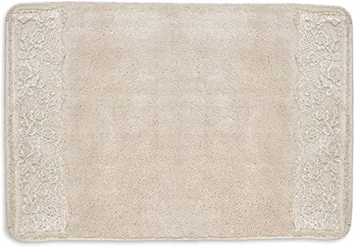 Zahari Home Rose Vine Bathroom Rug Luxury Bath Rug Washable Beautiful Shower Mat Unique Design Stylish Beige Bath Bath Rug Shower Tub Decor by ZahariHome