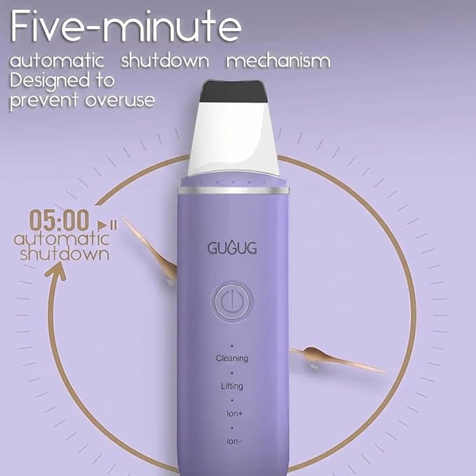 GUGUG Skin Scrubber Face Spatula, 4 Modes Skin Spatula Blackhead Remover Pore Cleaner-Purple