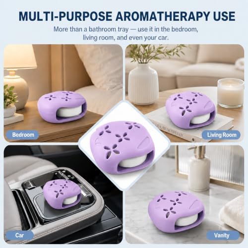 2-Pack Silicone Shower Steamer Holder with Suction Cups, 3.28 Inch Tray Set - Image 7