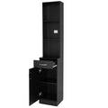 mefeir Salon Station, Barber Hair Stylist Storage Cabinet with Drawer, 5 Compartments & Shelf, Durable MDF, Organizer Equipment for Beauty Salon, Barbershop, Black