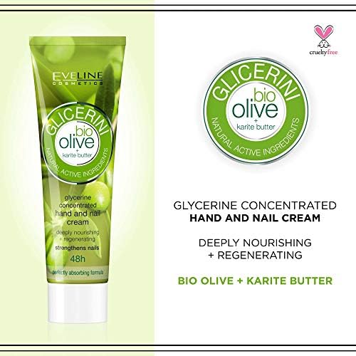 EVELINE COSMETICS Glicerini Hand and Nail Cream Olive - Image 2