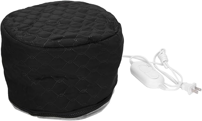 Hair Steamer Cap for Deep Conditioning Electric Heating Cap with 3 Temp Settings, Salon Grade Thermal Hair Treatment Hat for Damaged Hair Repair, Home Spa Use (US Plug, Adjustable Fit)