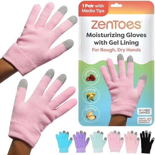 ZenToes Moisturizing Gloves for Dry Hands, Gel Lined, Cotton, 1 Pair by ZenToes