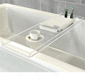 Wangunan 33 inch Luxury Bathtub Table - Shelf Organizer for Bathtub & Shower Storage (Clear)