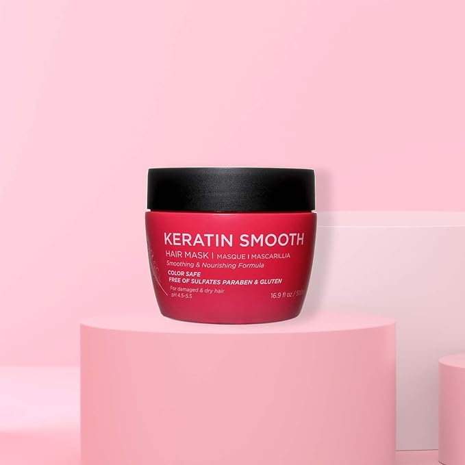 Luseta Keratin Smooth Hair Mask Hydrating & Nourishing for Dry Damaged Hair 16.9 oz