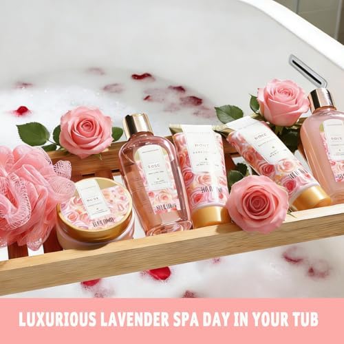 spa luxetique Spa Gift Baskets for Women - 10PCS Rose Bath Sets for Her Birthday, Christmas Gifts for Women, Mother, Wife, Girlfriend - Image 5