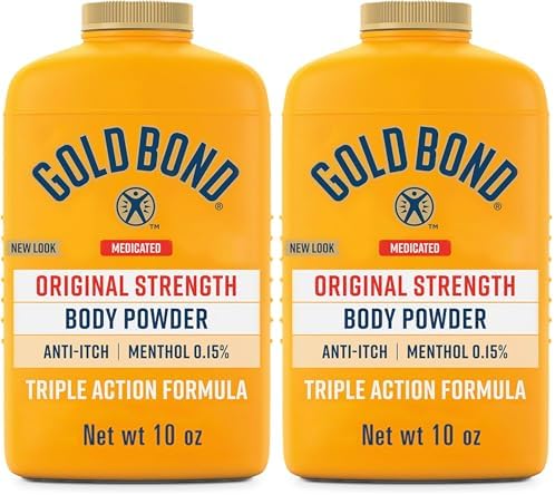 Gold Bond Medicated Body Powder, Talc Free Body Powder for Women and Men, Anti-Itch, Absorbs & Cools - 10 oz (Pack of 2) by GoldBond