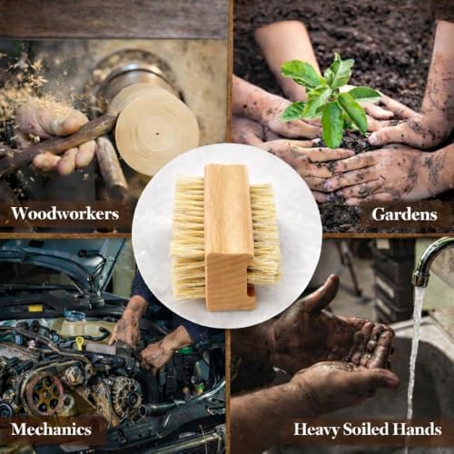 4 Pcs Wooden Nail brush Two Sided for Cleaning Fingernails,Fingernail Scrub Brushes Soft Stiff Bristles,Nature Wooden Scrubber Nails Toes Cleaning Brush for Men Women Kids - Image 5