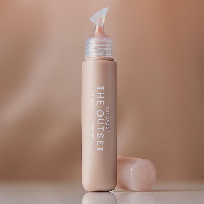 The Outset Lip Oasis Hydrating Lip Balm, Glossy Moisturizing Lip Treatment for Dry, Sensitive Lips, Clean, Vegan & Gluten-Free, Skinny Dip, 0.3 oz
