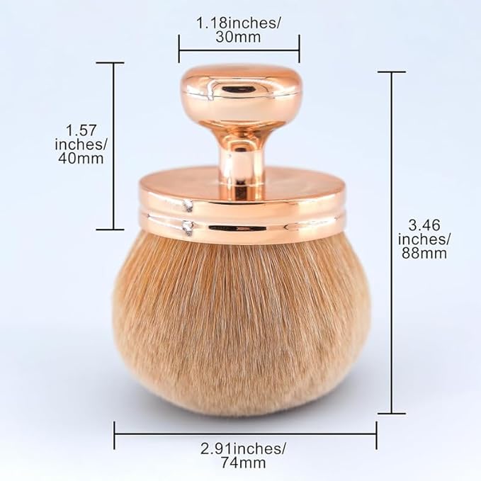 Body Makeup Brush Extra Large Oval Self Tanning Brush Multipurpose 74mm Wide-Headed Self Tanner Kabuki Sunscreen Brush for Legs Body Sunless Tan Streak Free Applicator (Rose Gold)