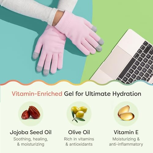 ZenToes Moisturizing Gloves for Dry Hands, Gel Lined, Cotton, 1 Pair - Image 4